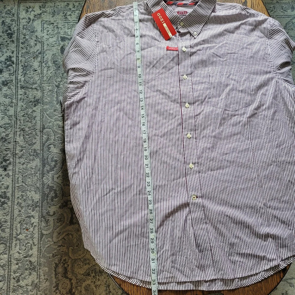 Izod Lightweight Poplin Button Down Striped Shirt Size Men's XXL NEW with Tags - Picture 6 of 10